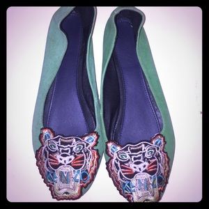 Authentic Kenzo tiger kelly green flats